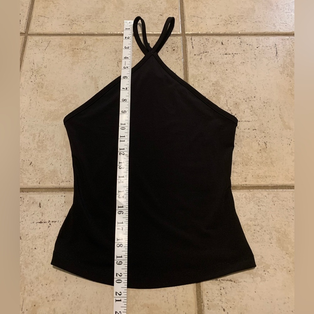 Dynamite Black Halter Neck Criss-Cross Back Fitted Tank Top XXS - Picture 6 of 6